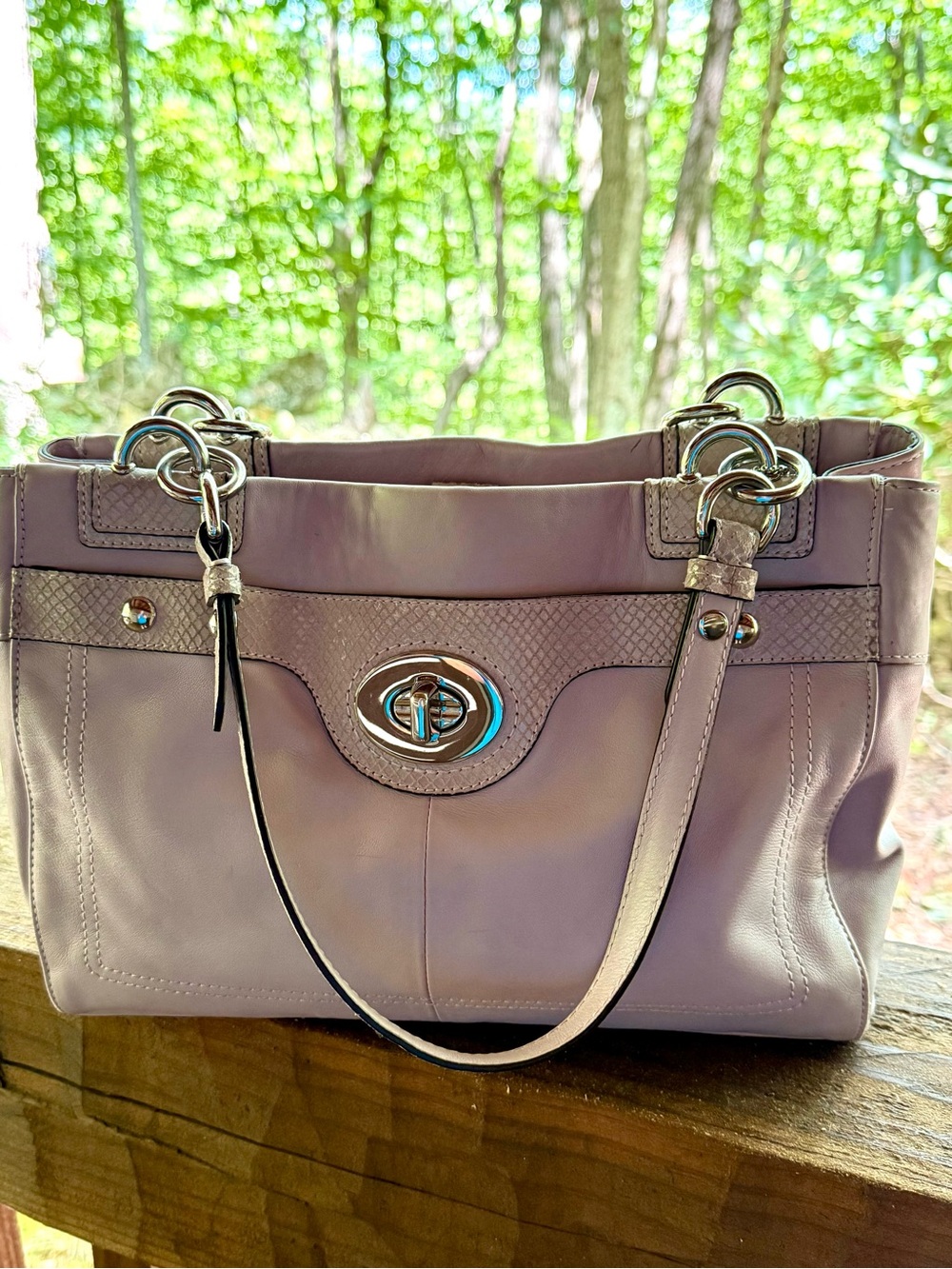 Coach Penelope Carryall in Lilac Milled Leather circa 2011 EUC